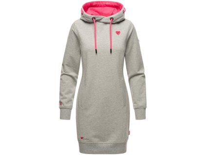 Women's long hooded sweatshirt Kirschblute Navahoo - GREY MEL