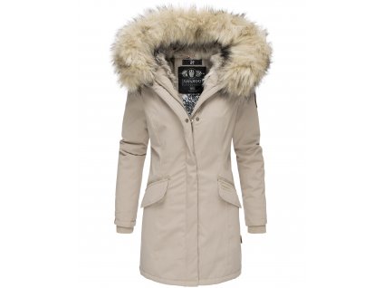 Dámska zimná bunda s kapucňou a kožušinkou Cristal Navahoo - BEIGE