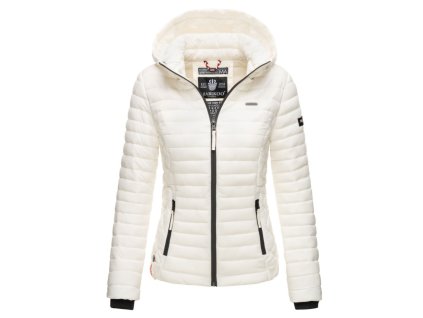 Dámska jarná-jesenná bunda s kapucňou Samtpfote Marikoo - OFF WHITE