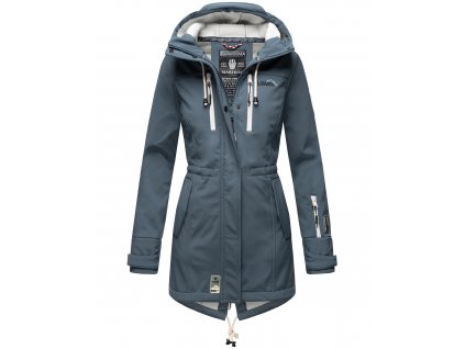 Dámska zimná bunda s kapucňou Zimtzicke softshell 7000 dry-tech Marikoo - DUSTY BLUE