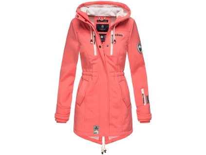 Dámska zimná bunda s kapucňou Zimtzicke softshell 7000 dry-tech Marikoo - CORAL