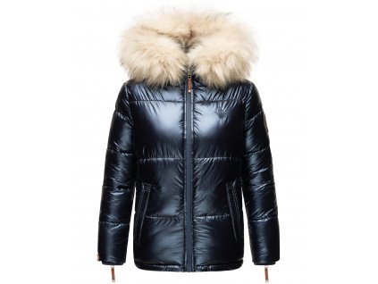 Dámska teplá zimná bunda s kožušinkou Tikunaa Premium Navahoo - NAVY