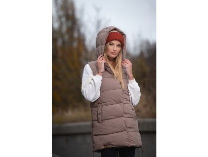 Dámska jarná-jesenná vesta Madilynaa Navahoo - DARK TAUPE