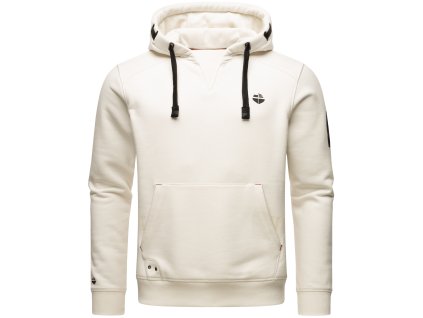 Pánska mikina s kapucňou Funny Finch Stone Harbour - WOOL WHITE