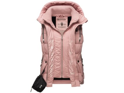 Dámska vesta s kapucňou Taisaa Marikoo - POWDER ROSE