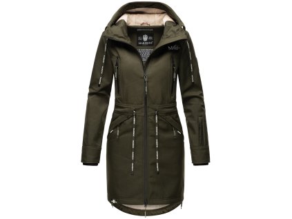 Dámska bunda s kapucňou Softshell Racquelle Marikoo - OLIVE