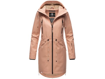 Dámska bunda s kapucňou Softshell Racquelle Marikoo - ROSE MEL.