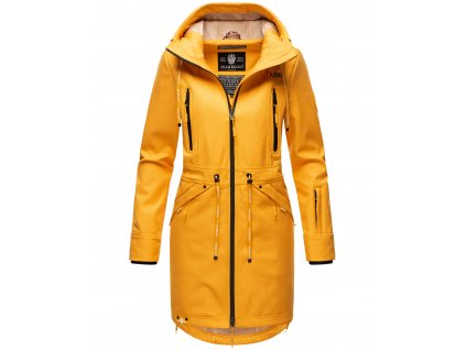 Dámska bunda s kapucňou Softshell Racquelle Marikoo - AMBER YELLOW