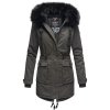 Dámska zimná dlhá bunda / kabát Luluna Navahoo - DARK GREY