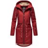 Dámska bunda s kapucňou Softshell Racquelle Marikoo - BLOOD RED