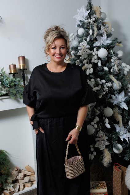 Halenka Satén s vázáním na boku