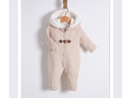 Pletená kombinéza s oušky králíčka Beige_marilen.cz