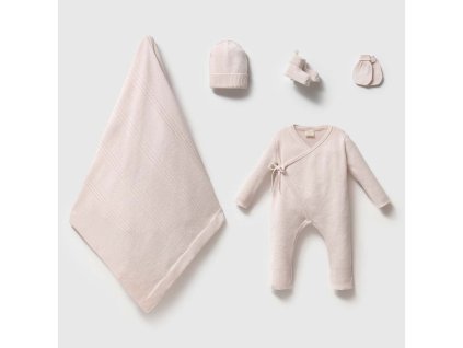 5-dílná pletená kojenecká sada Pink_marilen.cz