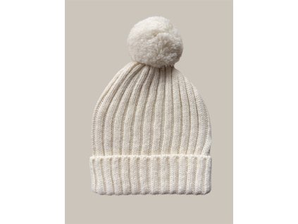 Pletená sada čepice s bambulkou Krem_marilen.cz