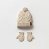 Pletená sada čepice s bambulkou a rukavice Krem_marilen.cz