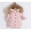Úpletový kardigan s kožíškem Pink