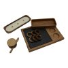 LUXURY SERVING SET with CANDLE – ručně vyráběná servírovací sada z masivního ořechového dřeva