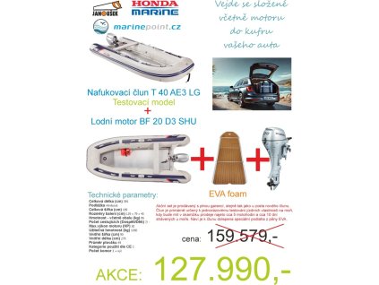 Honda Marine HonWave T 40 AE3 LG EVA foam TEAK + lodní motor BF 20 D3 SHU AKCE Testovací model cca 5 motohodin