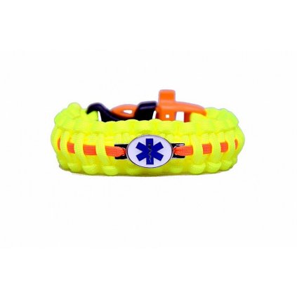Paracord náramek Hrdý Záchranář Žlutý