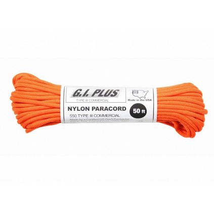 Padáková šňůra PARACORD Nylon 30m Safety Orange