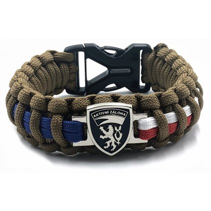 Paracord Náramek Přežití Aktivní Zálohy Coyote Brown