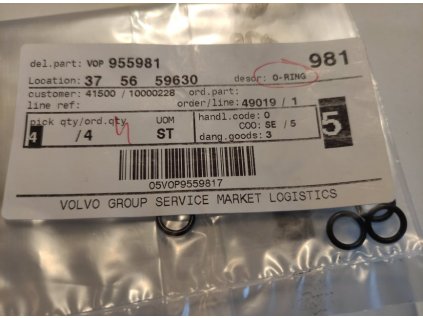 Volvo Penta o-kroužek pod šroub na držáku ložiska propelleru