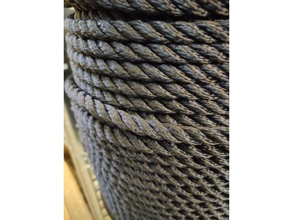 Kotevní lano černé kroucené 100 m, 6-30 mm
