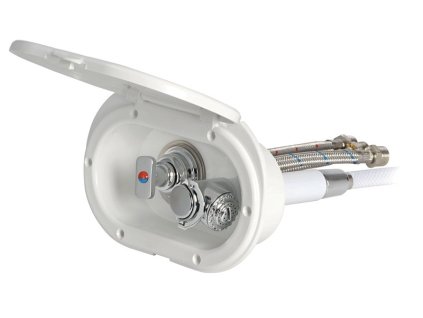 11475 2 set sprchy mizar s ovalnou schrankou a mixaznim ventilem na teplou a studenou vodu