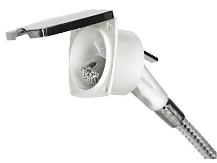 Set sprchy se schránku New Edge s chromovými dvířky a s hlavicí Boris (Provedení s PVC hadicí)