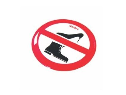 Silikonová nálepka "bez bot - no shoes"
