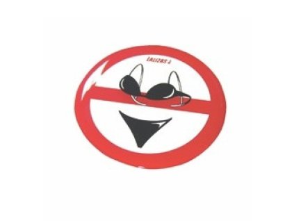 Silikonová nálepka "bez plavek - no swimsuits"