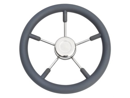 12012 1 sedy polyuretanovy volant s 5 nerezovymi paprsky prumer 35 cm