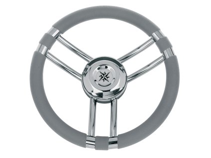 12015 1 sedy polyuretanovy volant s 6 nerezovymi paprsky prumer 35 cm