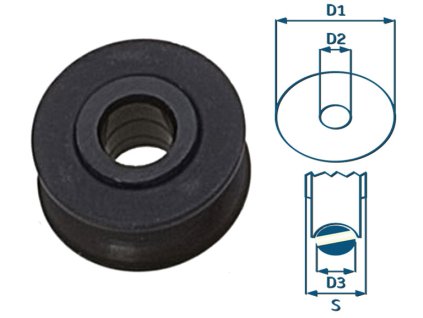 Plastová rolna Viadana pro lana od průměru 5 - 12 mm (Velikost průměr 54 mm - pro lano o Φ 12 mm)