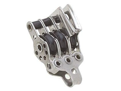 14796 trojita micro kladka viadana s trmenem zavesem a zasekem pro lana max 5 mm