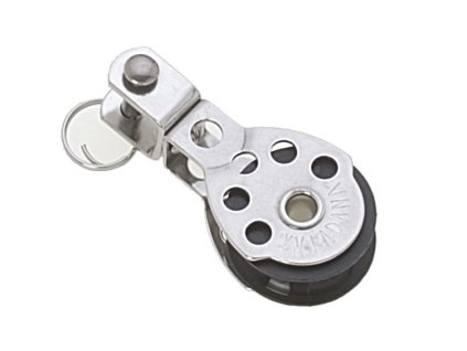 Jednoduchá micro kladka Viadana s plochým šeklem, pro lana 8 mm, průměr 25 mm