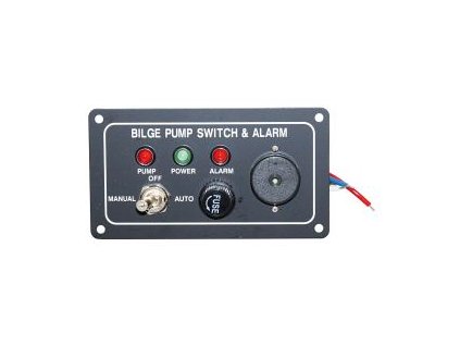 Hliníkový kontrolní panel pro automatické bilge pumpy včetně alarmu a pojistky, 3 pozice