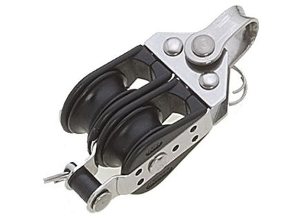 1737 1 dvojita kladka viadana se trmenem a zavesem s kulickovym loziskem pro lana max 10 mm