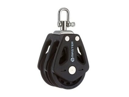 18207 dvojita kladka master 72 mm s otocnym seklem pro lano 12 mm