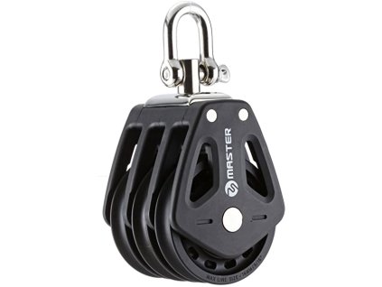 18228 trojita kladka master 90 mm s otocnym seklem pro lano 14 mm