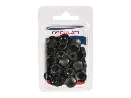 Plastové podložky pod šrouby 3,5 - 4,2 mm s krytkou v černé barvě, balení 20 ks