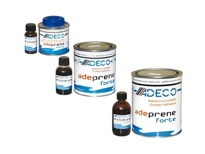 Dvousložkové syntetické lepidlo Adeco na Hypalon/neopren v plechovce včetně aktivátoru v provedení 125 ml, 400 g a 850 g