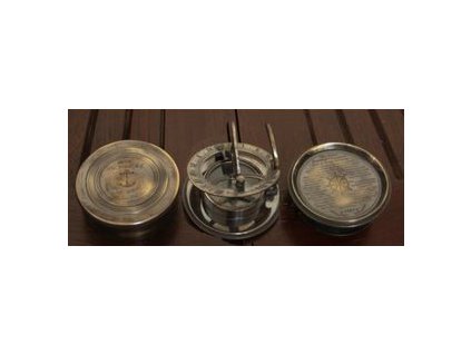 249 1 antik slunecni hodiny a kompas 2 dily prumer 7 cm