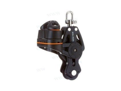 2670 1 houslova kladka master 50 mm s otocnym seklem zavesem a zasekem pro lano 10 mm