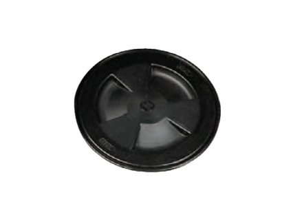 Kulaté inspekční víko v černé barvě s těsnícím kroužkem na bajonetový uzávěr, vnitřní průměr 155 mm