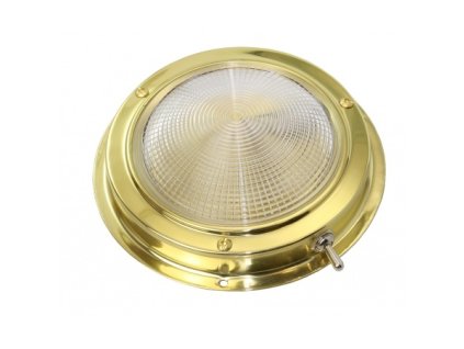 Mosazné LED stropní svítidlo s vestavěným spínačem, průměr 170 mm