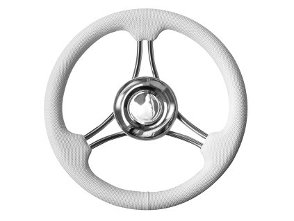 564 1 bily polyuretanovy volant s 3 dvojitymi nerezovymi paprsky prumer 35 cm