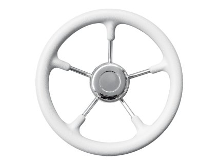 567 1 bily polyuretanovy volant s 5 nerezovymi paprsky prumer 28 cm