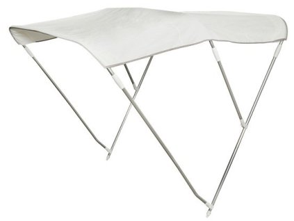 Bimini bílá sluneční stříška se 3 vzpěrami, délka 180 cm, výška 140 cm (Šířka 215 - 235 cm)