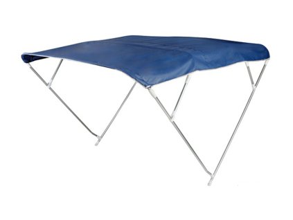 Bimini modrá sluneční stříška se 4 vzpěrami, délka 250 cm, výška 145 cm (Šířka 225 - 235 cm)